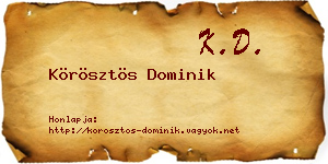Körösztös Dominik névjegykártya