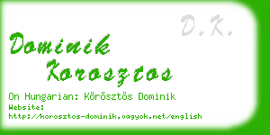 dominik korosztos business card